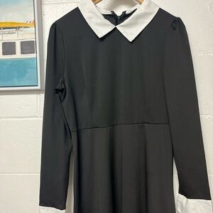 Black Dress with White Collar Size L